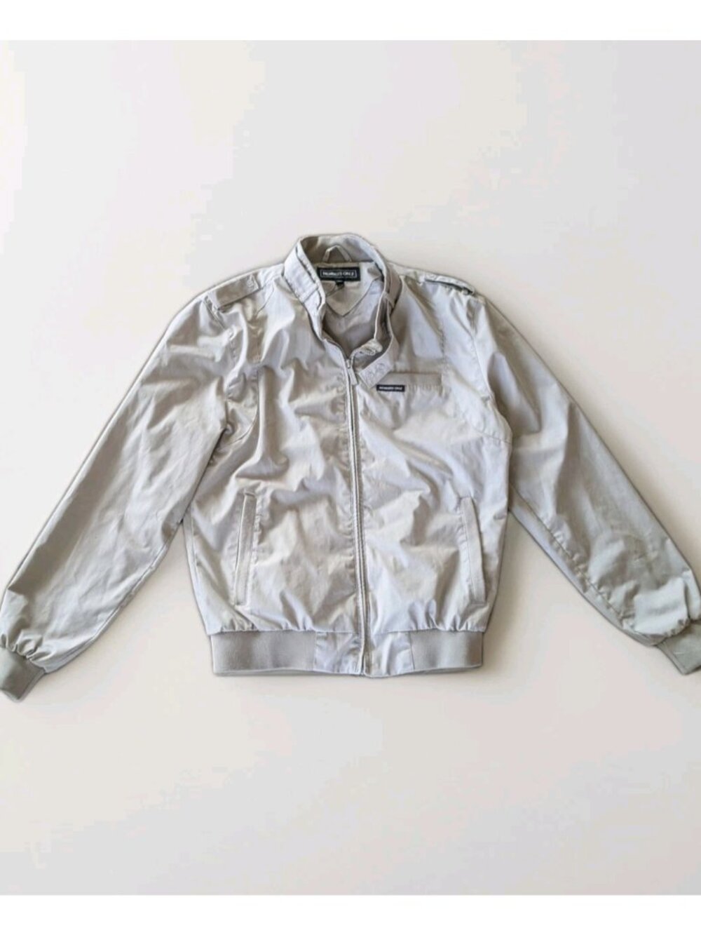 Members Only Racer Jacket Beige Men’s Small Y2K Zip Front